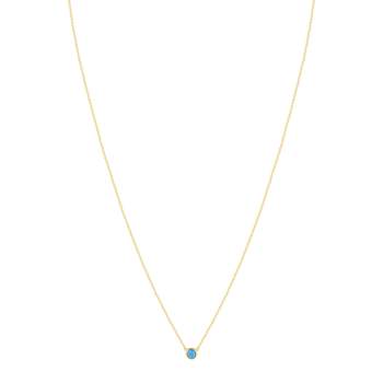 Collier plaqué or turquoise imitation 45 cm