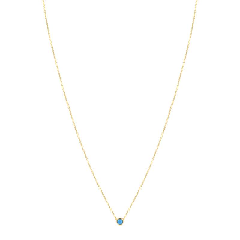 Collier plaqué or turquoise imitation 45 cm - vue 2