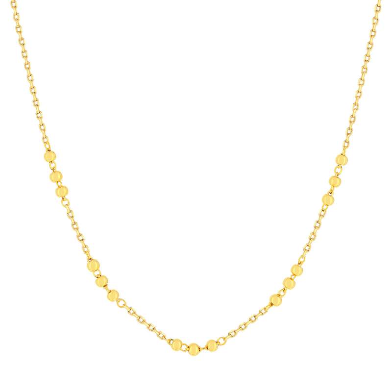 Collier plaqué or boules 45 cm - vue 1