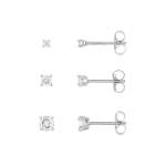 Lot de 3 paires de boucles d'oreilles argent 925 zirconias - vue 1
