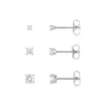 Lot de 3 paires de boucles d'oreilles argent zirconias - vue 1