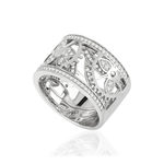 Bague Vesontio or blanc 750 diamants - vue D1