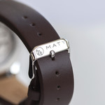 Montre homme coeur ouvert automatique acier bracelet cuir marron - vue D5