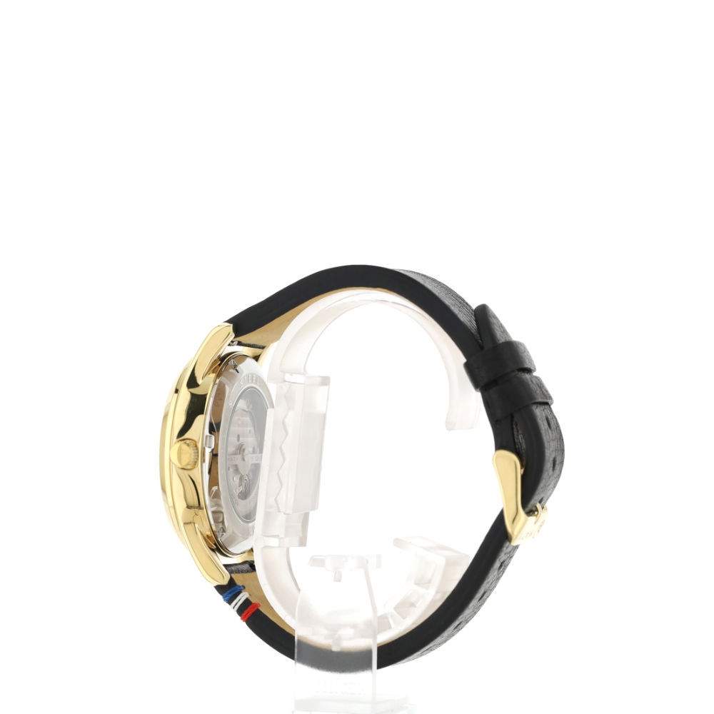 Montre homme coeur ouvert automatique acier doré bracelet cuir noir - vue 8