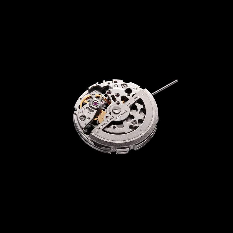 Montre homme squelette automatique acier bracelet cuir noir - vue 5