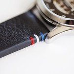 Montre homme squelette automatique acier bracelet cuir noir - vue D4