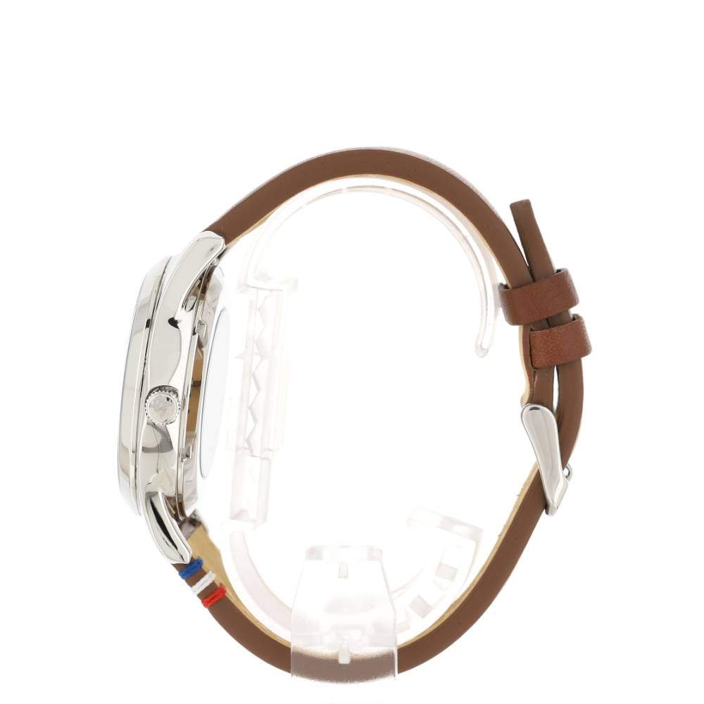 Montre homme squelette automatique acier bracelet cuir marron - vue 7