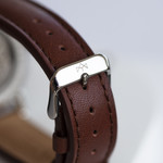 Montre homme squelette automatique acier bracelet cuir marron - vue D5