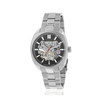 Montre homme squelette automatique acier bracelet acier