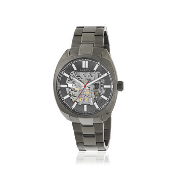 Montre homme squelette automatique acier bracelet acier