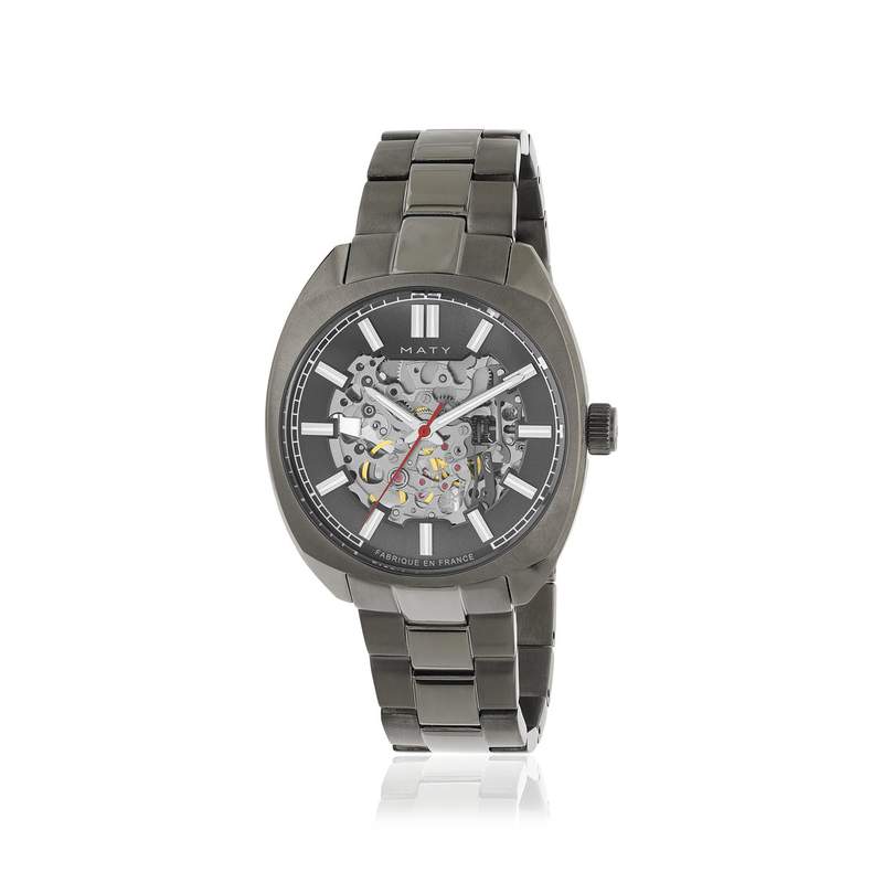 Montre homme squelette automatique acier bracelet acier - vue 2