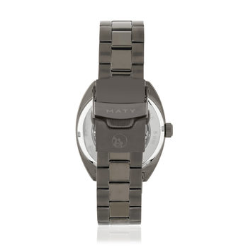 Montre homme squelette automatique acier bracelet acier