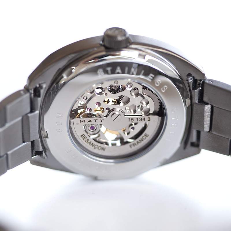 Montre homme squelette automatique acier bracelet acier - vue D2
