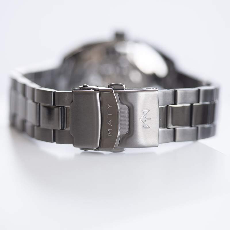 Montre homme squelette automatique acier bracelet acier - vue D7