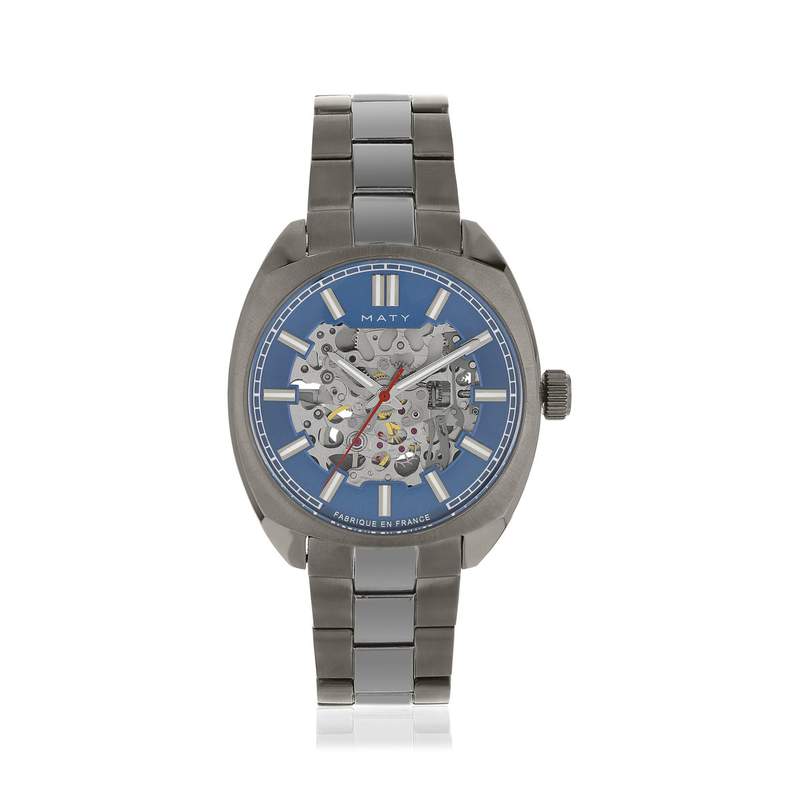 Montre homme squelette automatique acier bracelet acier - vue 1
