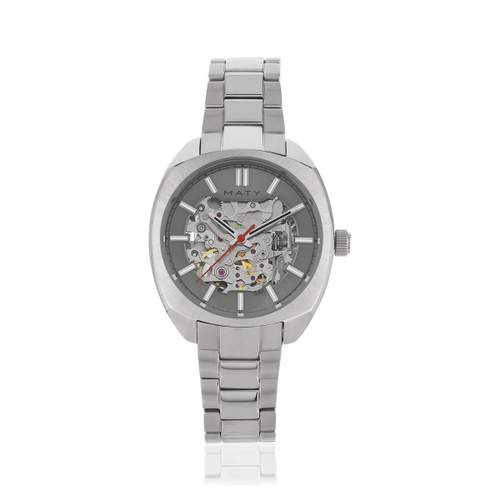 Montre mixte squelette automatique acier bracelet acier