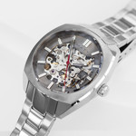 Gecombineerd automatisch stalen skelethorloge met stalen armband - bekijk D3