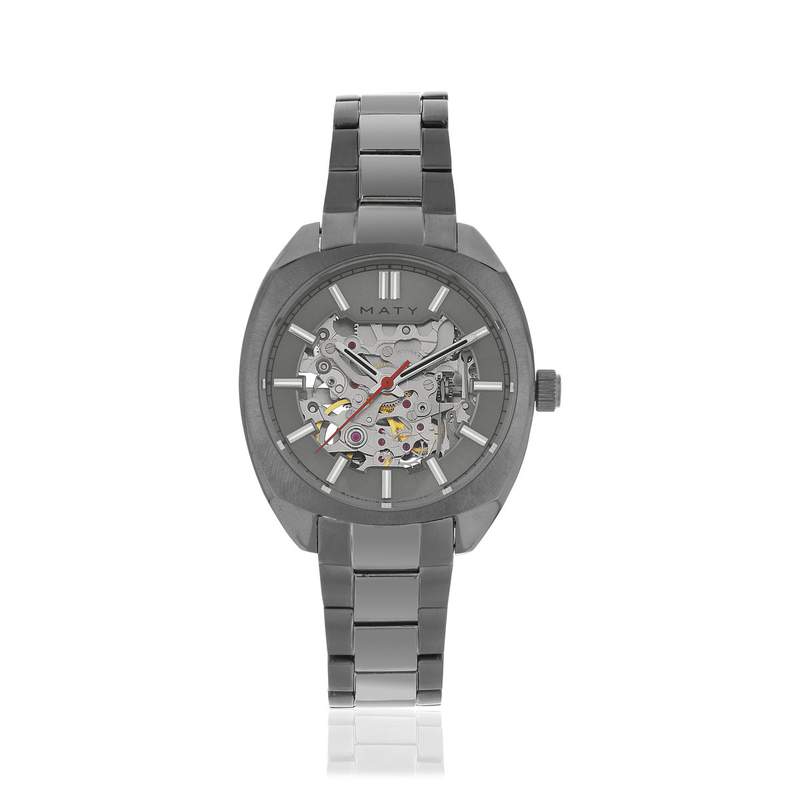 Montre mixte squelette automatique acier bracelet acier - vue 1