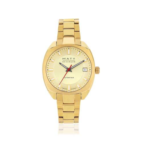 Montre mixte automatique acier doré bracelet acier doré