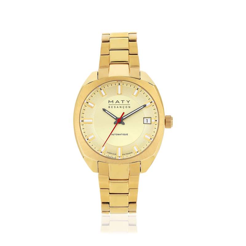 Montre mixte automatique acier doré bracelet acier doré - vue 1