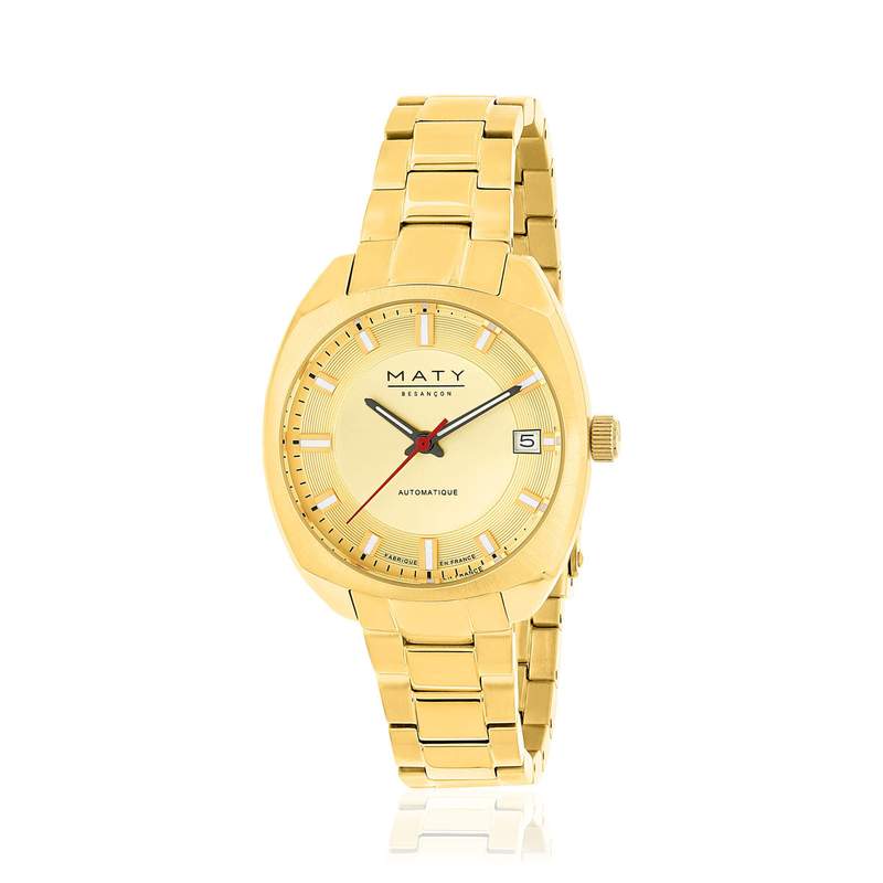 Montre mixte automatique acier doré bracelet acier doré - vue D1