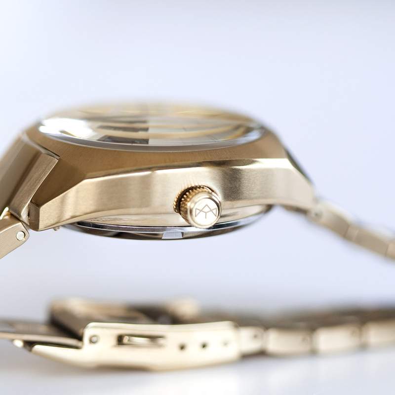 Montre mixte automatique acier doré bracelet acier doré - vue D6