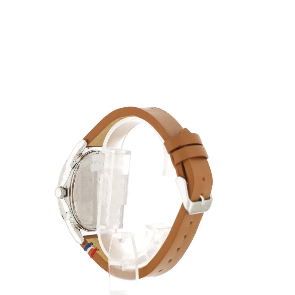 Montre homme acier bracelet cuir marron - vue 9