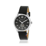 Montre homme acier bracelet cuir noir - vue 2