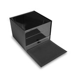 Montre homme acier bracelet cuir noir - vue D4