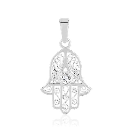 Pendentif main de Fatma argent 925 zirconia