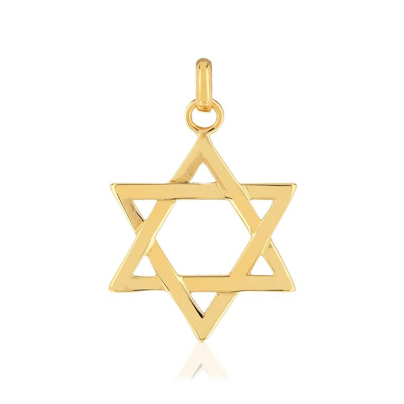 Pendentif etoile de david plaqué or - vue 1