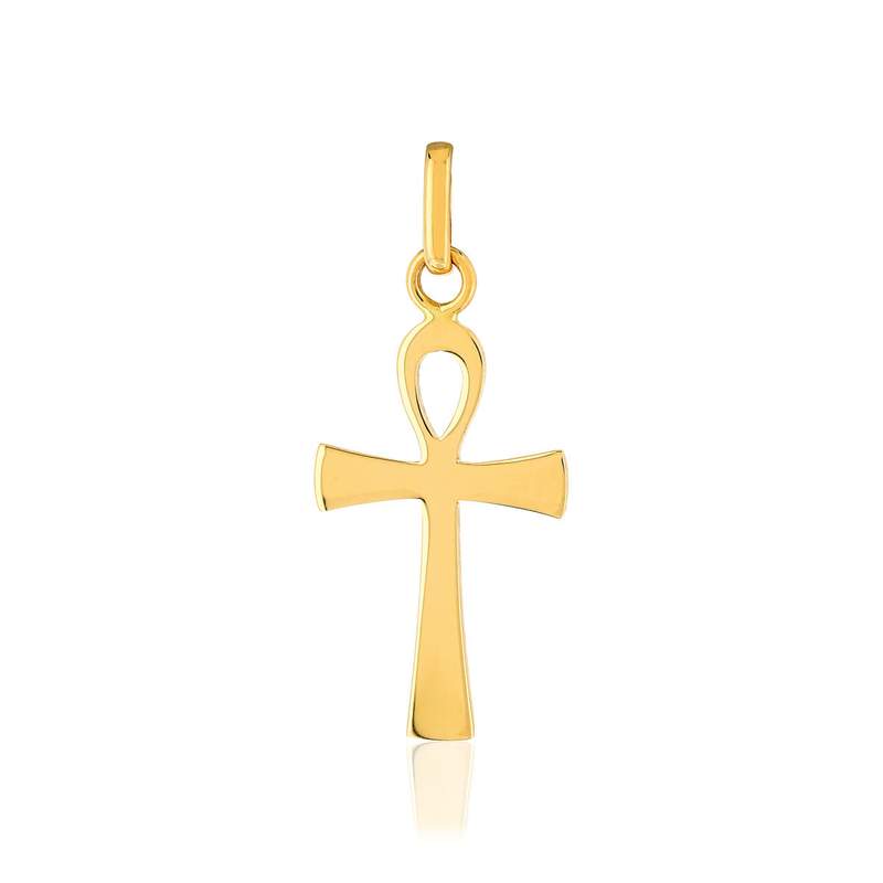 Pendentif croix égyptienne or jaune 375 - vue 1