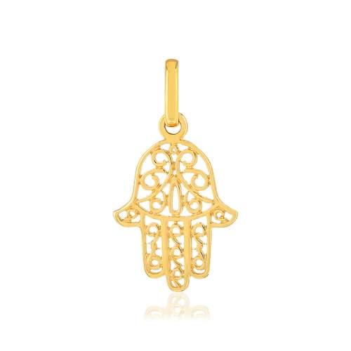 Pendentif main de Fatma or jaune 375