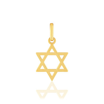 Pendentif étoile de david or jaune 375