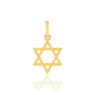 Pendentif étoile de david or jaune 375 - vue 1
