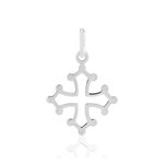 Pendentif Croix Occitane or blanc 375 - vue 1