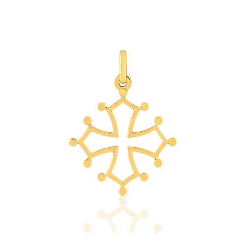 Pendentif croix Occitane or jaune 375