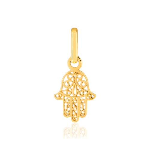 Pendentif main de fatma or jaune 375