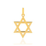 Pendentif etoile de david or jaune 750 - vue 1