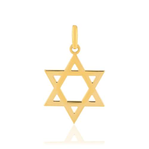 Pendentif etoile de david or jaune 750