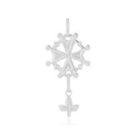 Pendentif croix huguenotte or blanc 750 - vue 1