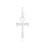 Pendentif croix egyptienne or blanc 750 - vue 1