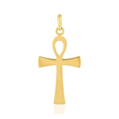 Pendentif croix egyptienne or jaune 750