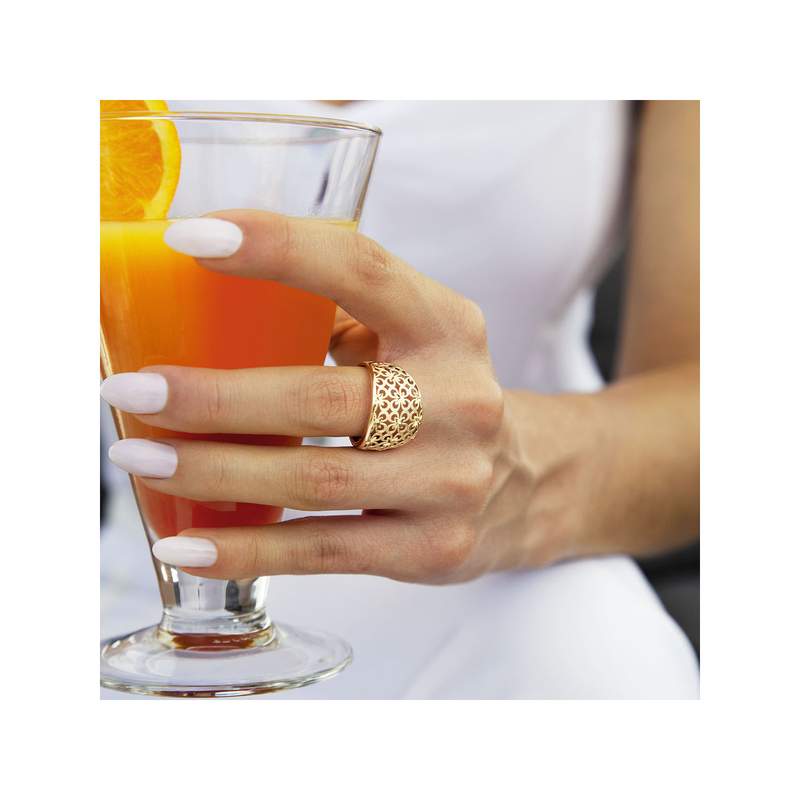 Bague or jaune 375 - vue porté 3