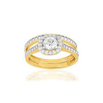 Duo de bagues or 375 2 tons zirconias - vue 1