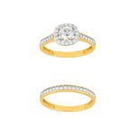 Duo de bagues or 375 2 tons zirconias - vue 2