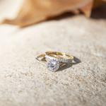 Duo de bagues or 375 2 tons zirconias - vue D3