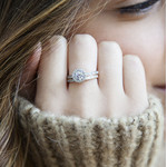 Duo de bagues or 375 2 tons zirconias - vue porté 2