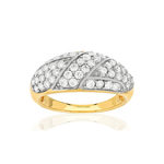 Bague plaque or 2 tons zirconias - vue 1