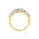 Bague plaque or 2 tons zirconias - vue 2